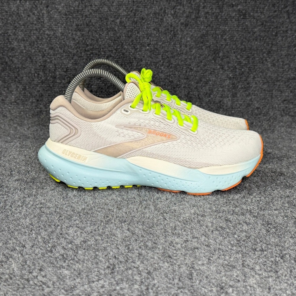 Brooks Glycerin 21 Running Shoes Women's 7.5 Coconut Aqua Autumn Sunset Athletic
